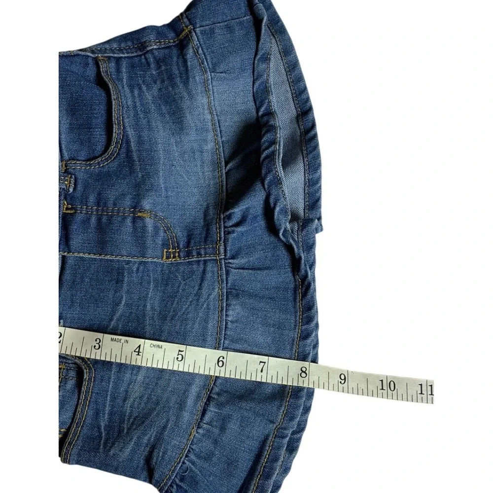 OshKosh B'gosh Toddler Girls Blue Denim Ruffle Hem Tiered Jean Skirt Size 2T